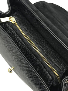 Dome Leather Handbag Black