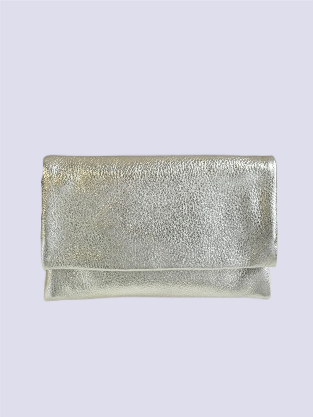 Donna Sling Silver Leather Handbag