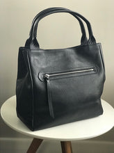 Office Leather Handbag Tote Black