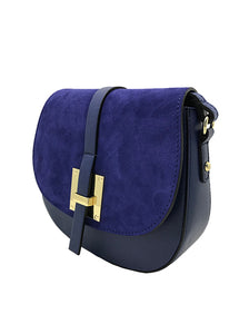 Saddle Leather Handbag Crossbody Blue