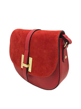Saddle Leather Handbag Crossbody Red